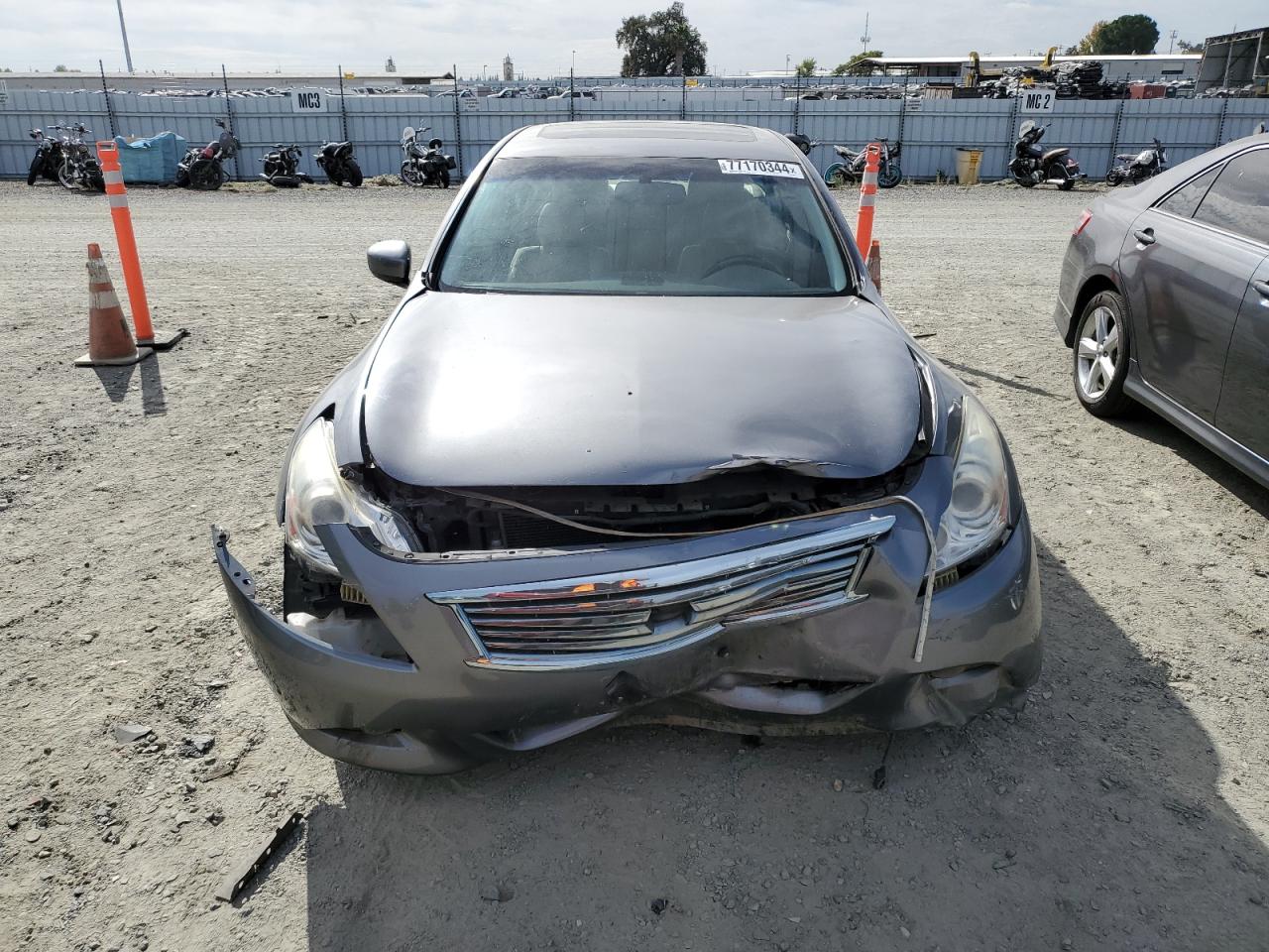 2013 Infiniti G VIN JN1CV6AP7DM715162 Copart auction photo, front end / side damage thumbnail 5