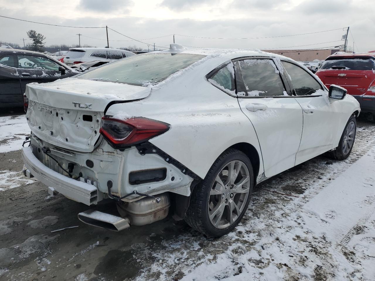 2022 Acura TLX VIN 19UUB5F55NA000994 Copart auction photo, vandalism damage thumbnail 3