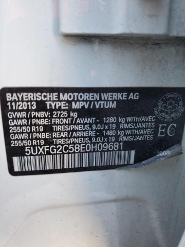 2014 BMW X6 VIN 5UXFG2C58E0H09681 Copart auction photo, front end damage thumbnail 14