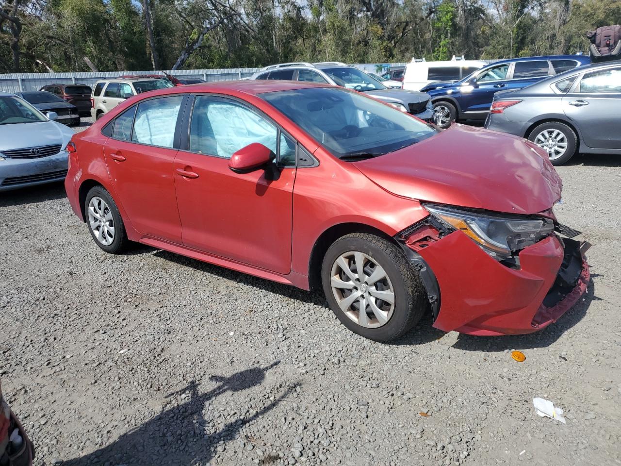 2020 Toyota Corolla VIN 5YFEPRAE7LP044104 Copart auction photo, front end / side damage thumbnail 4