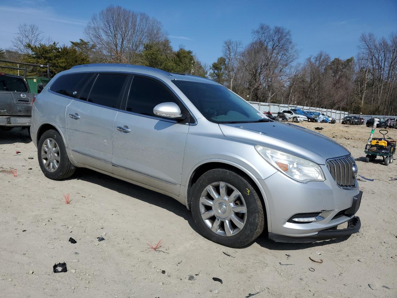 2014 Buick Enclave VIN 5GAKVBKD5EJ296061 Copart auction photo, front end / side damage thumbnail 4