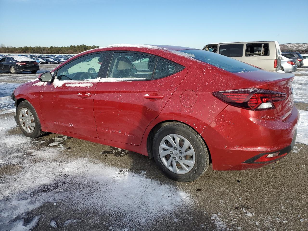 2020 Hyundai Elantra VIN KMHD74LF3LU925191 Copart auction photo, front end / side damage thumbnail 2