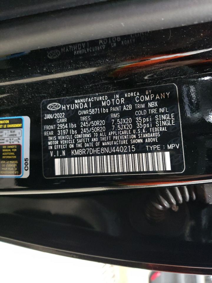 2022 Hyundai Palisade VIN KM8R7DHE8NU440215 Copart auction photo, front end damage thumbnail 13