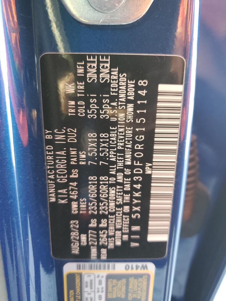2024 KIA Sportage VIN 5XYK43DF0RG151148 Copart auction photo, rear end / minor dent/scratches damage thumbnail 13