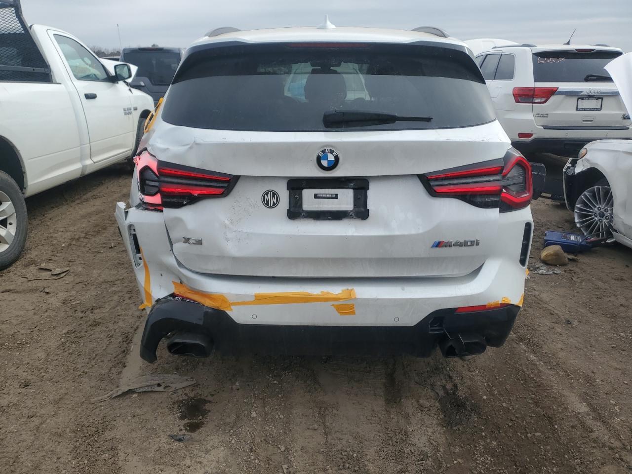 2023 BMW X3 M VIN 5UX83DP04P9R12013 Copart auction photo, side / rear end damage thumbnail 6