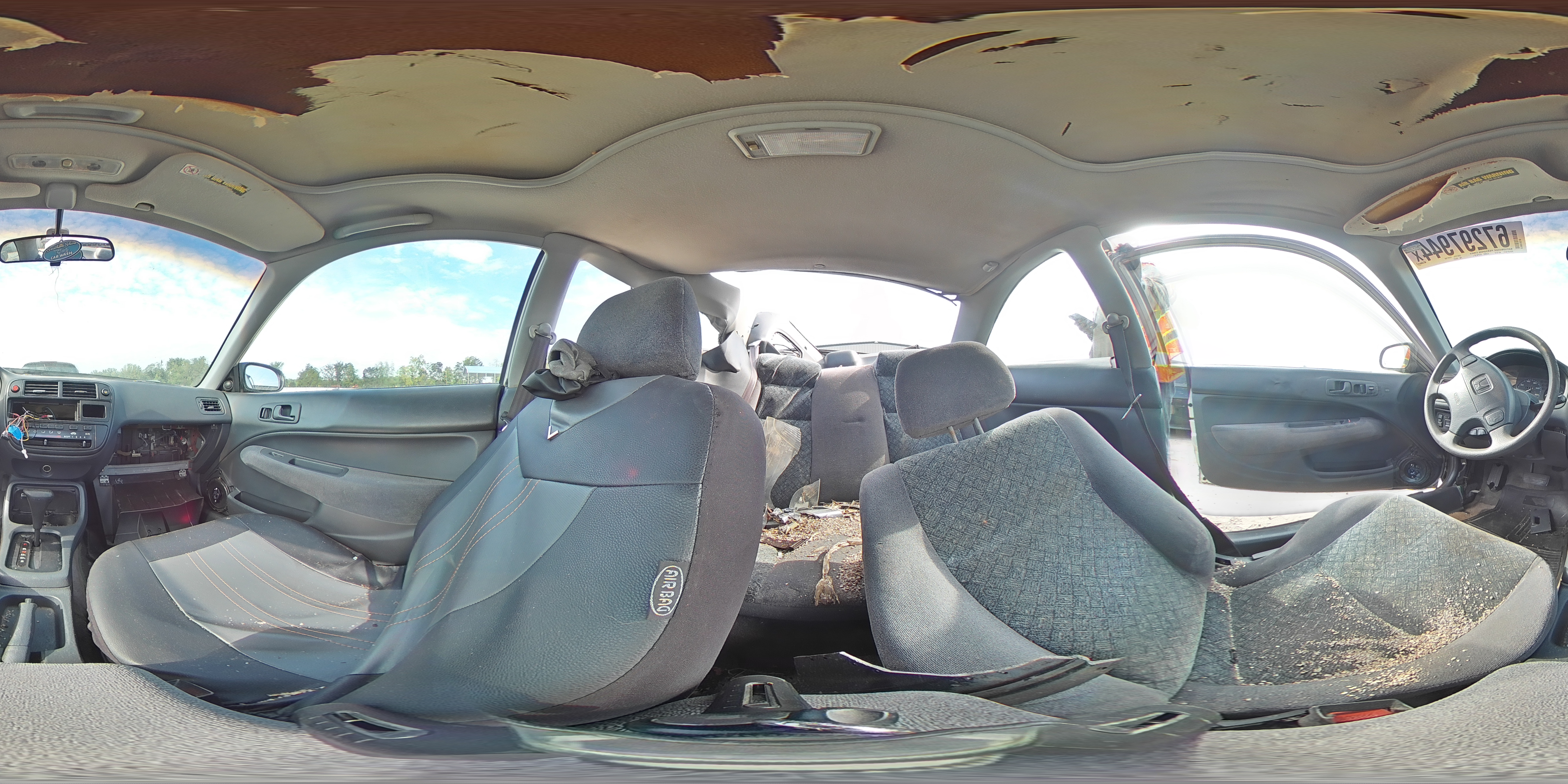1998 Honda Civic VIN 1HGEJ8242WL124586 Copart auction photo, all over / missing/altered vin damage thumbnail 13