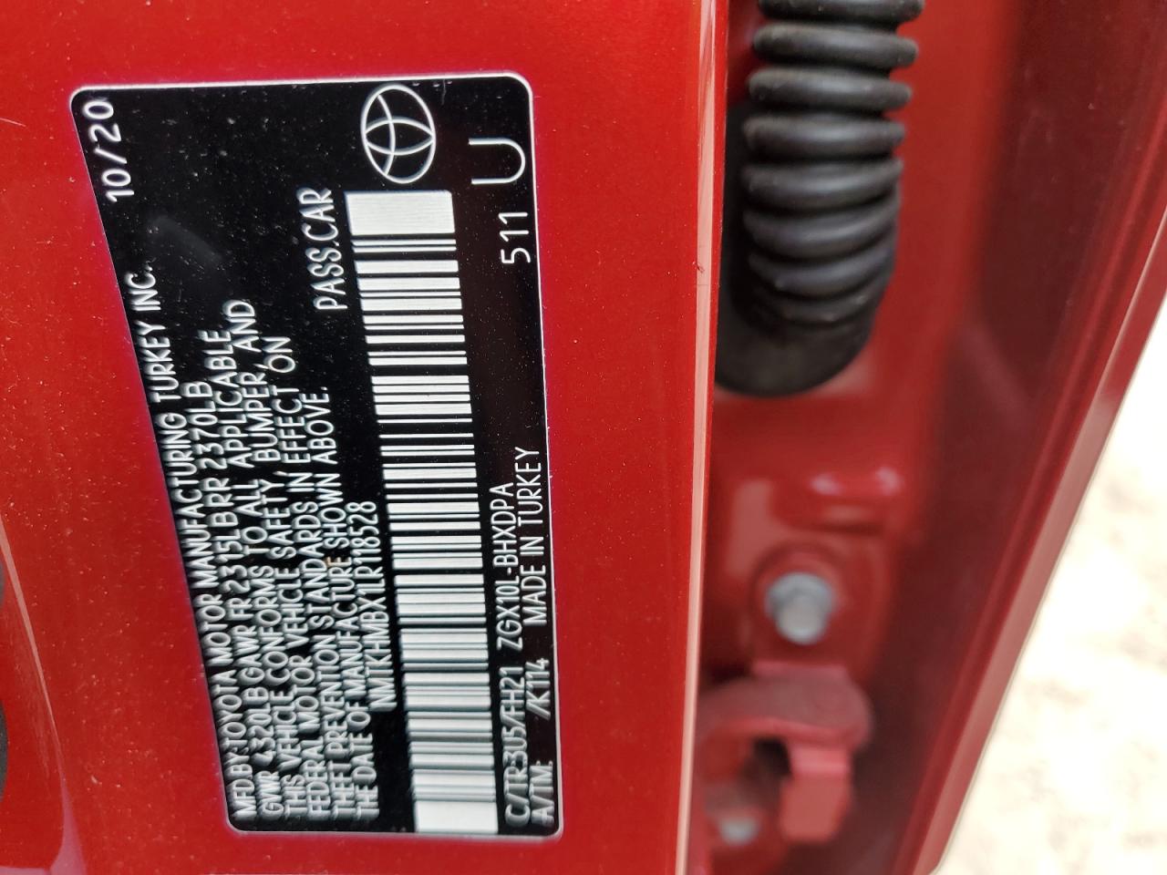 2020 Toyota C-HR VIN NMTKHMBX1LR118528 Copart auction photo, rear end damage thumbnail 15
