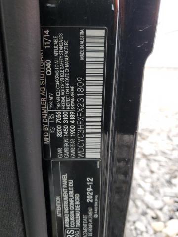 2015 Mercedes-Benz G-klasse VIN WDCYC3HFXFX231809 Copart auction photo, front end damage thumbnail 13