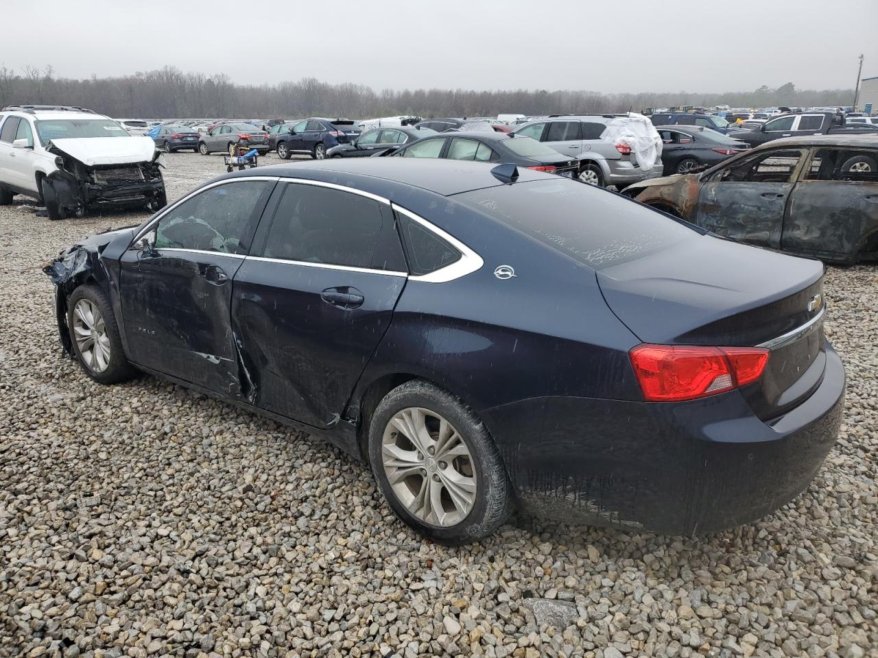 2014 Chevrolet Impala VIN 2G1125S35E9258197 Copart auction photo, side / front end damage thumbnail 2