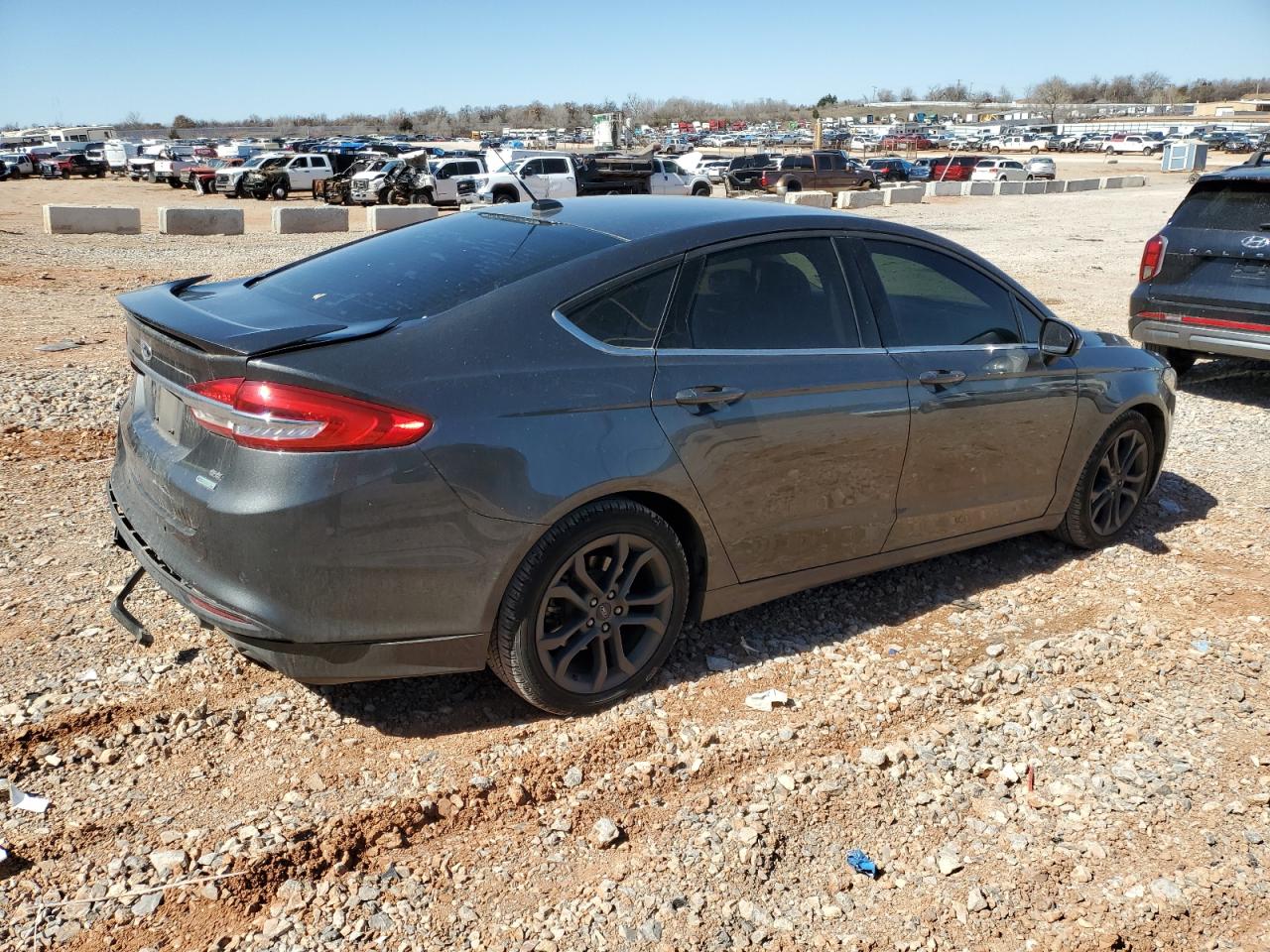 2018 Ford Fusion VIN 3FA6P0HD6JR176555 Copart auction photo, rear end / undercarriage damage thumbnail 3