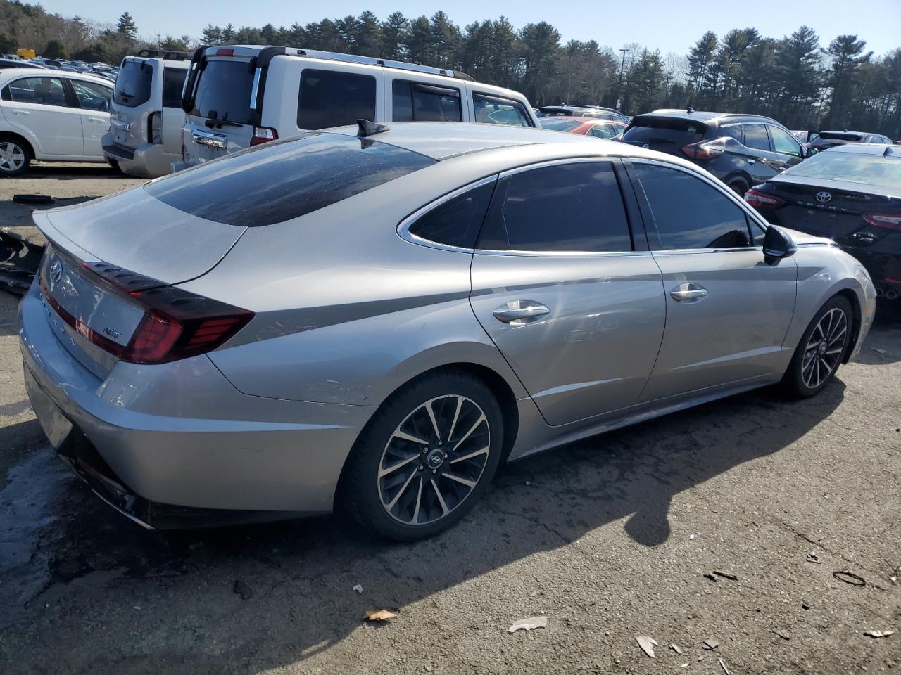 2020 Hyundai Sonata VIN 5NPEJ4J23LH026433 Copart auction photo, front end / side damage thumbnail 3