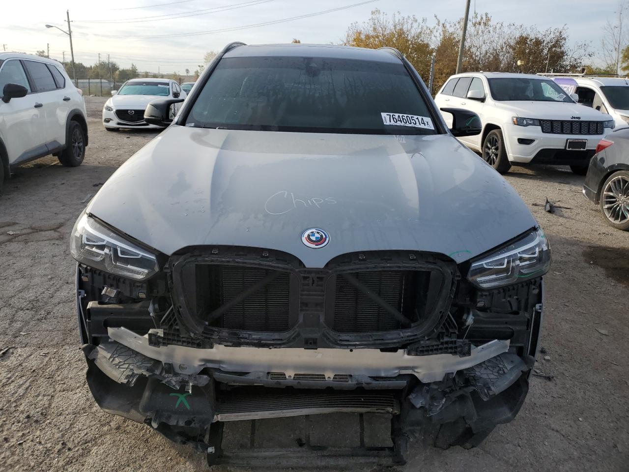 2022 BMW X3 M VIN 5YM13EC01N9N34588 Copart auction photo, front end / minor dent/scratches damage thumbnail 5