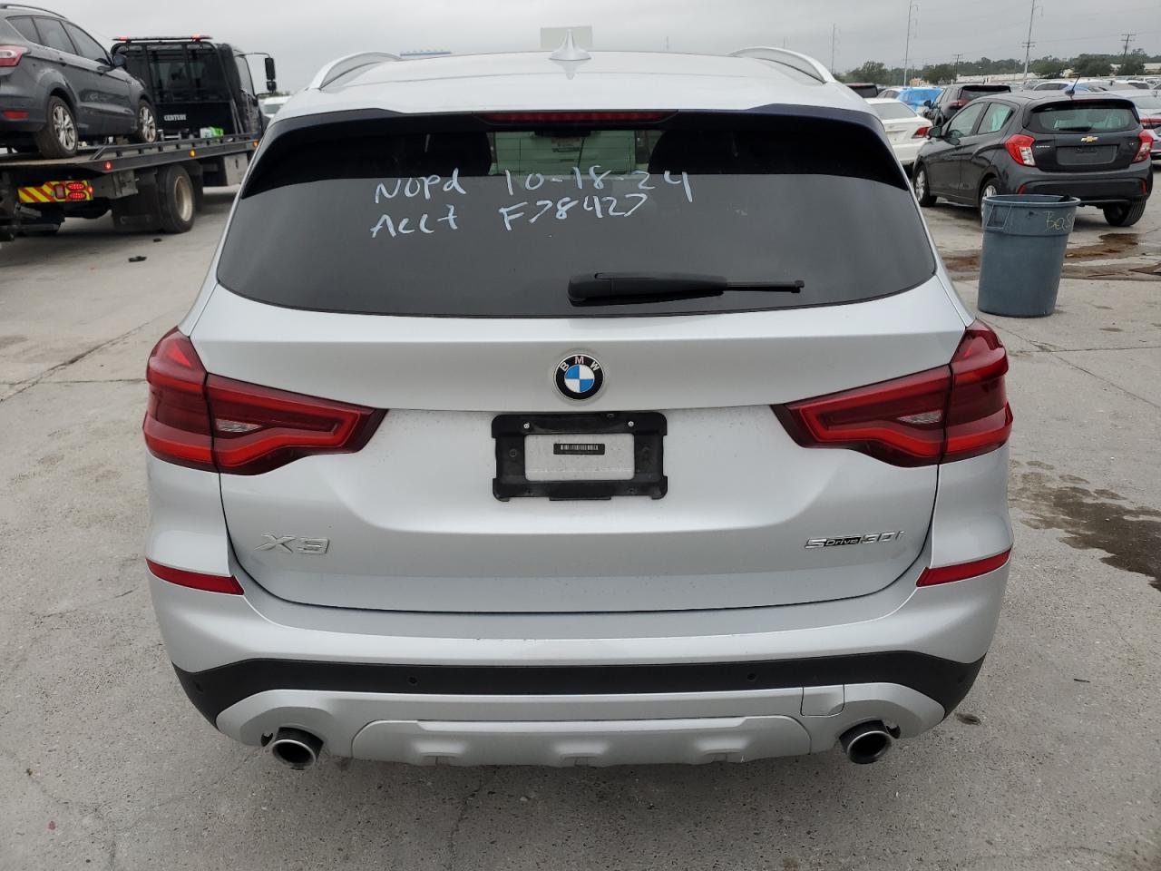 2021 BMW X3 VIN 5UXTY3C00M9F78427 Copart auction photo, front end damage thumbnail 6