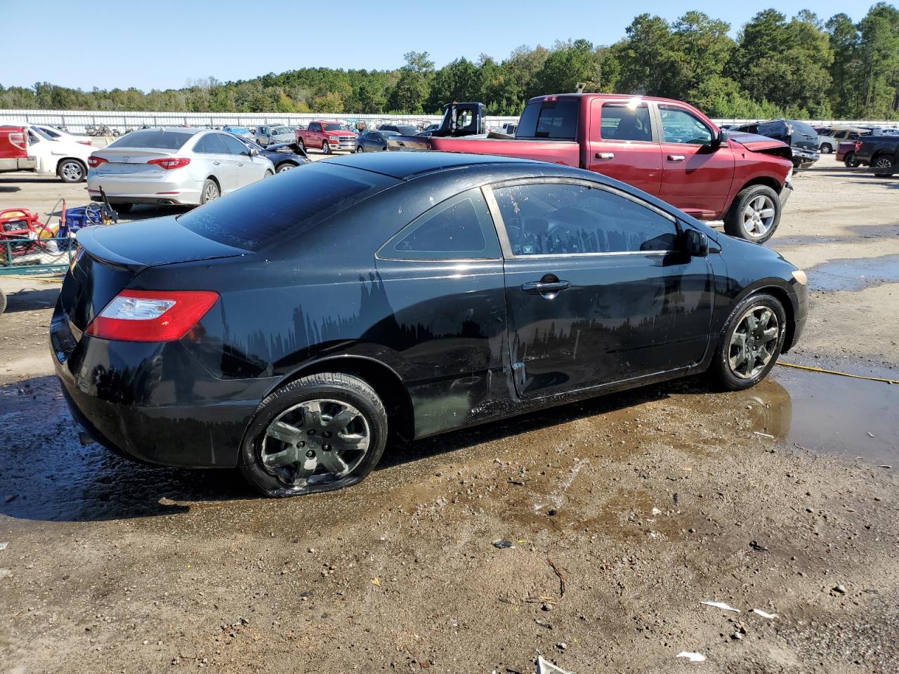 2007 Honda Civic VIN 2HGFG12687H551975 Copart auction photo, side / rear end damage thumbnail 3