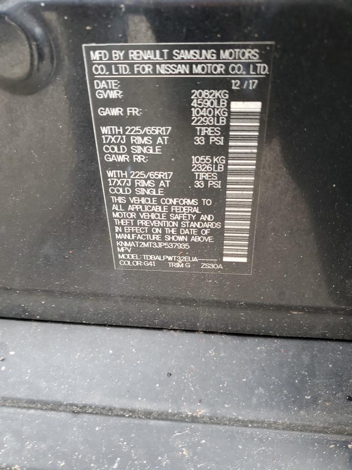 2018 Nissan Rogue VIN KNMAT2MT3JP537935 Copart auction photo, front end / side damage thumbnail 15