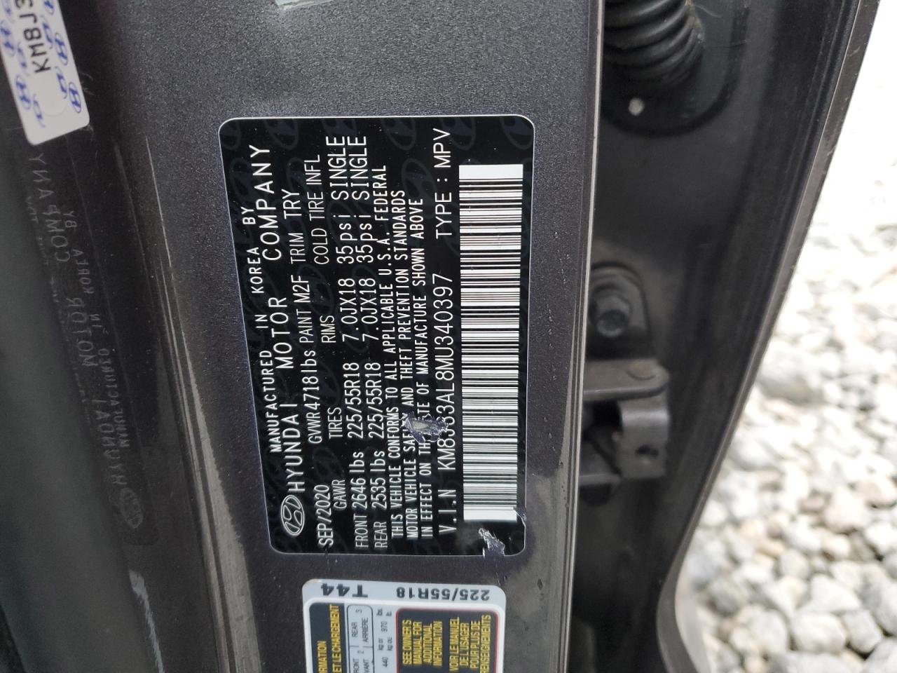 2021 Hyundai Tucson VIN KM8J33AL8MU340397 Copart auction photo, rear end / front end damage thumbnail 13