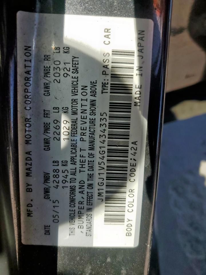 2016 Mazda 6 VIN JM1GJ1V54G1434335 Copart auction photo, front end / all over damage thumbnail 13