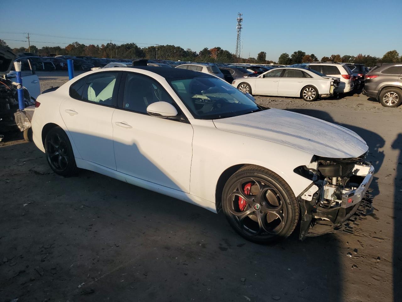 2018 Alfa Romeo Giulia VIN ZARFAEEN6J7596402 Copart auction photo, front end / undercarriage damage thumbnail 4