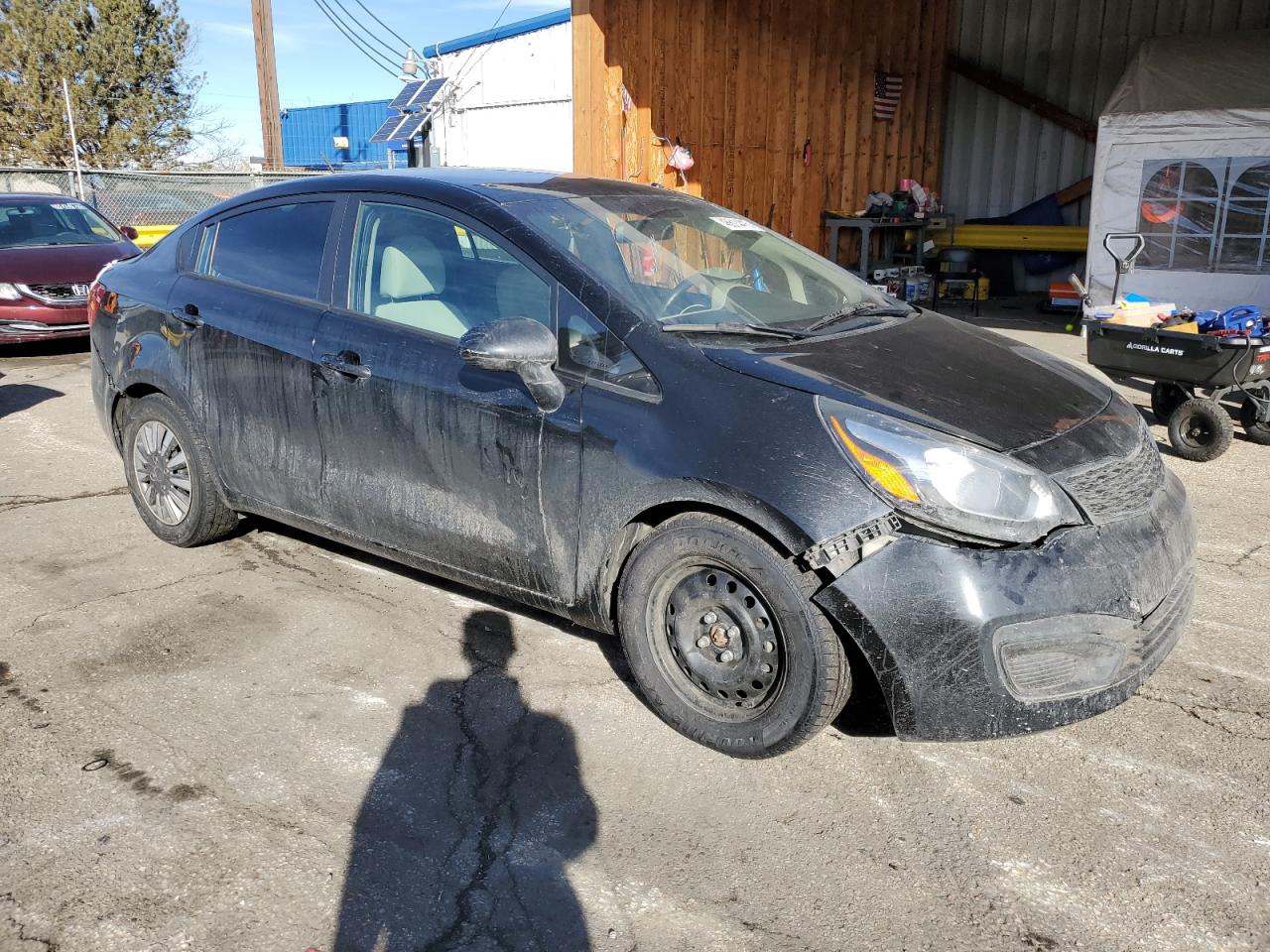 2013 KIA Rio VIN KNADM4A39D6219013 Copart auction photo, rear end damage thumbnail 4