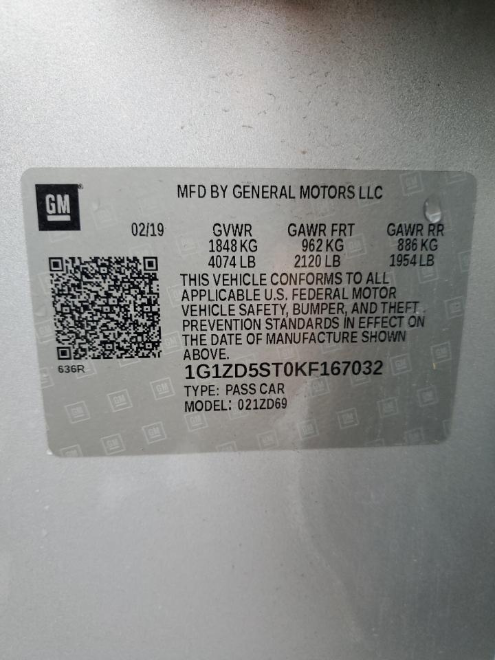 2019 Chevrolet Malibu VIN 1G1ZD5ST0KF167032 Copart auction photo, rear end / front end damage thumbnail 14