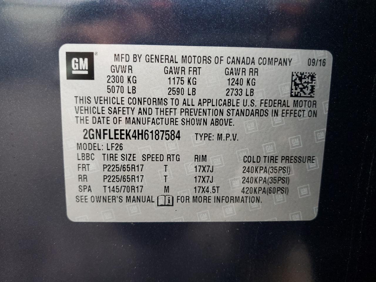 2017 Chevrolet Equinox VIN 2GNFLEEK4H6187584 Copart auction photo, front end damage thumbnail 15