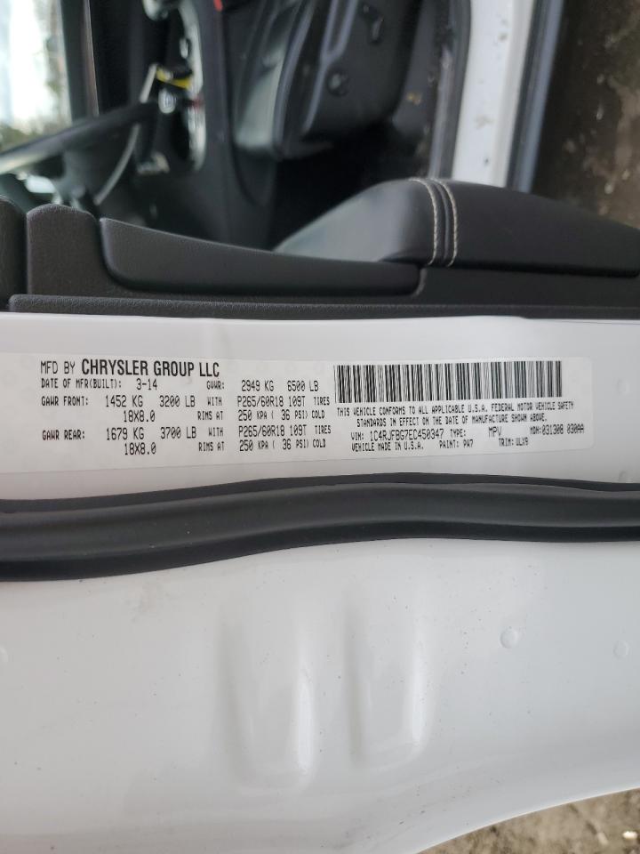 2014 Jeep Grand Cherokee VIN 1C4RJFBG7EC450347 Copart auction photo, front end damage thumbnail 13