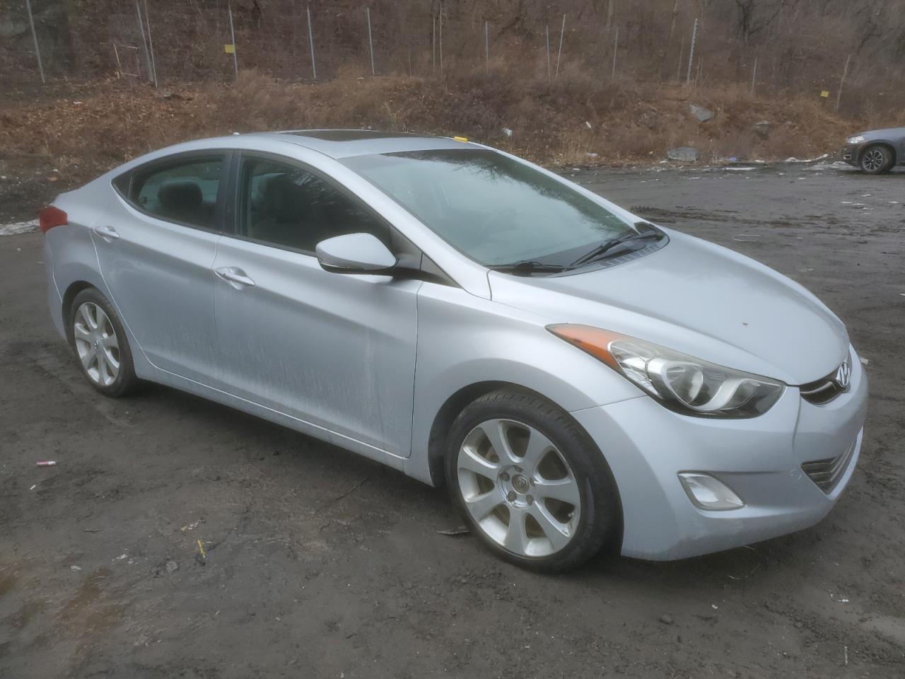 2012 Hyundai Elantra VIN KMHDH4AE9CU234321 Copart auction photo, side / front end damage thumbnail 4