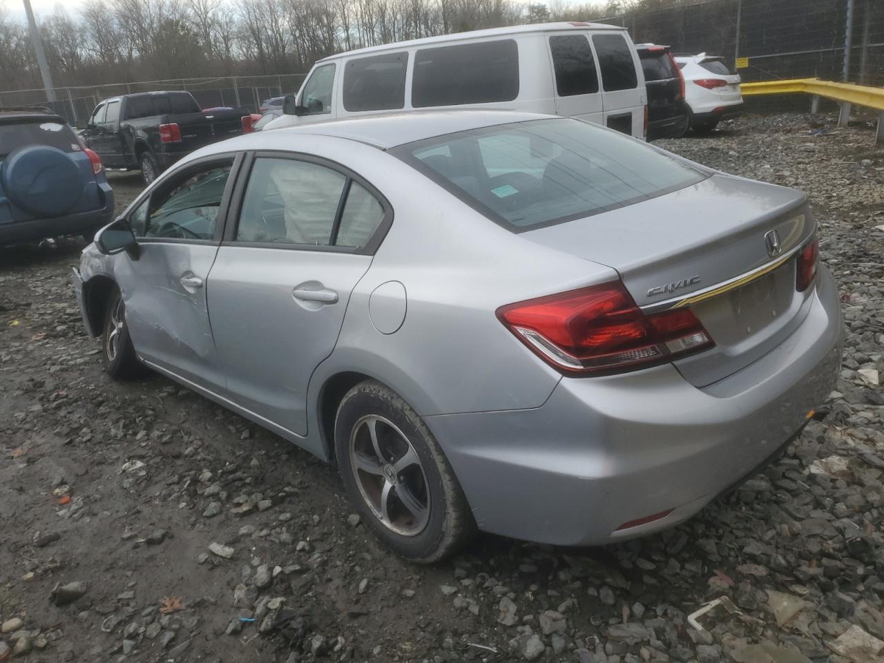 2015 Honda Civic VIN 2HGFB2F77FH550550 Copart auction photo, front end / side damage thumbnail 2