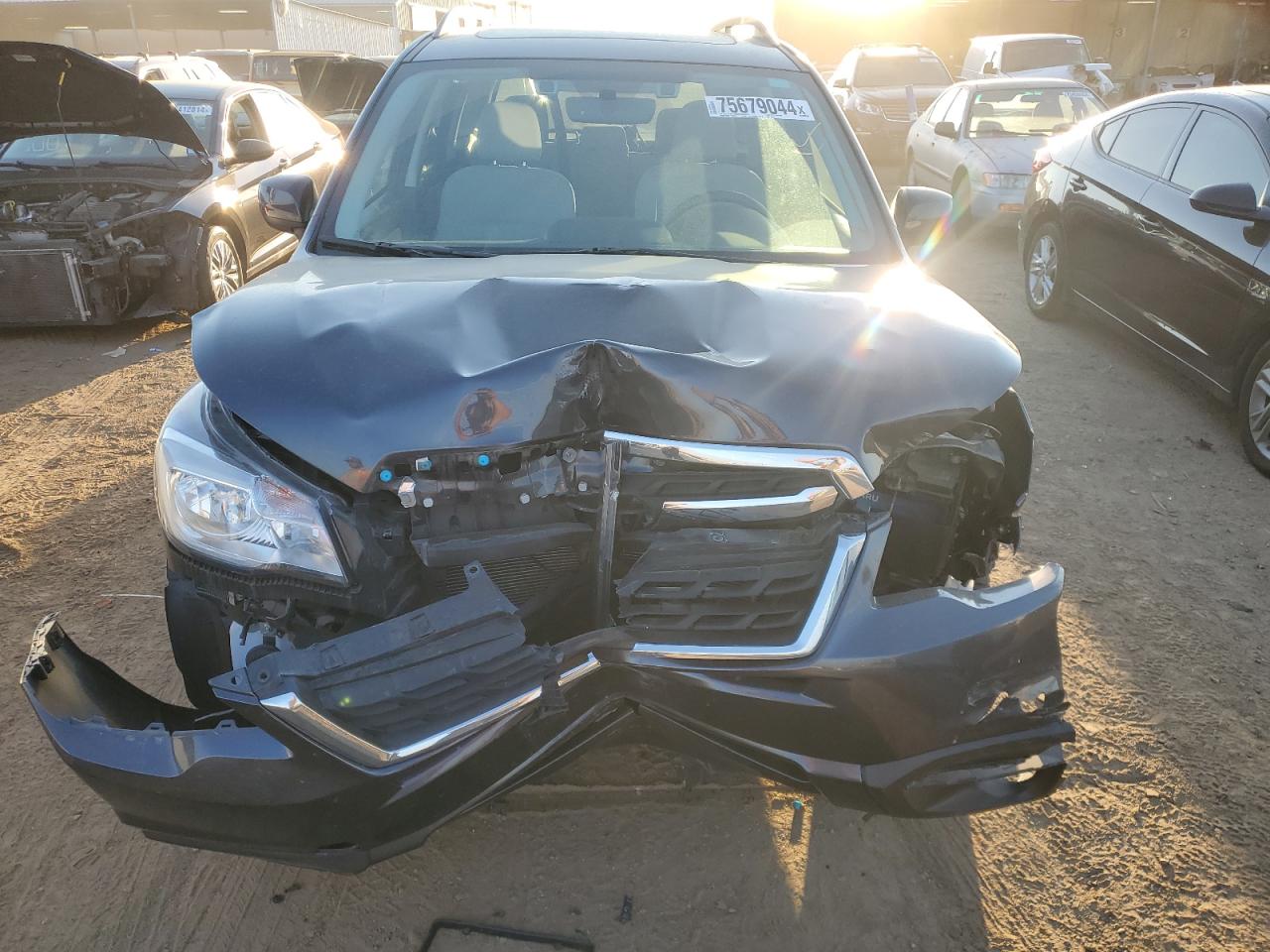 2017 Subaru Forester VIN JF2SJAGC8HH582584 Copart auction photo, front end / side damage thumbnail 5