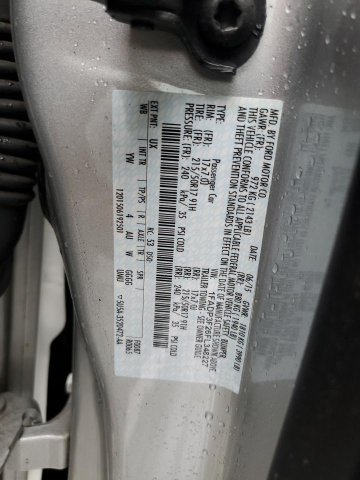 2015 Ford Focus VIN 1FADP3F26FL348227 Copart auction photo, all over damage thumbnail 13