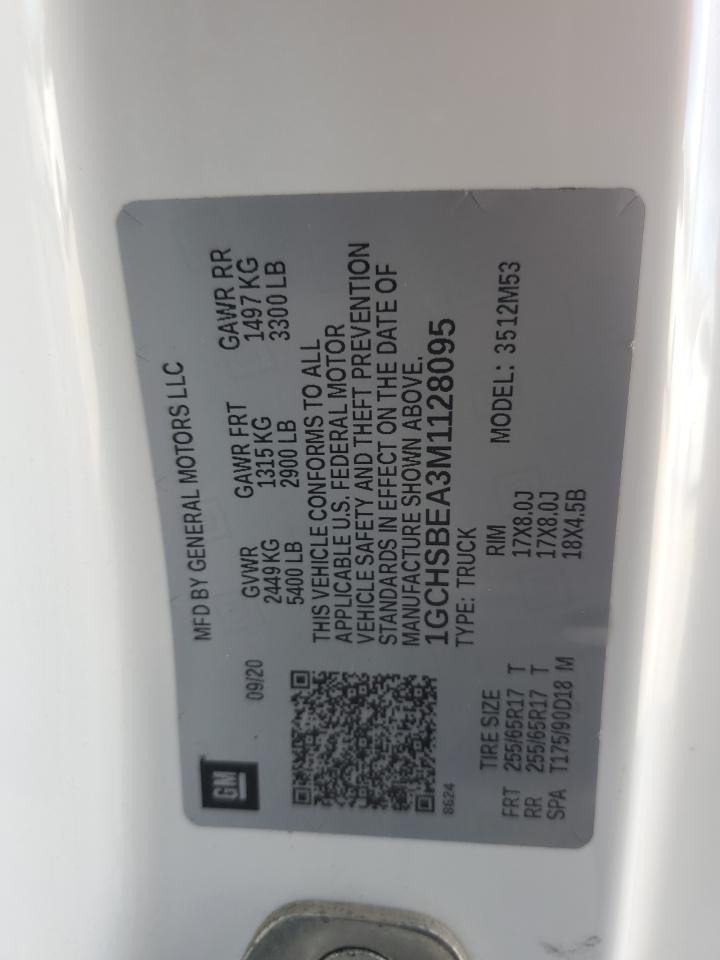 2021 Chevrolet Colorado VIN 1GCHSBEA3M1128095 Copart auction photo, all over damage thumbnail 12