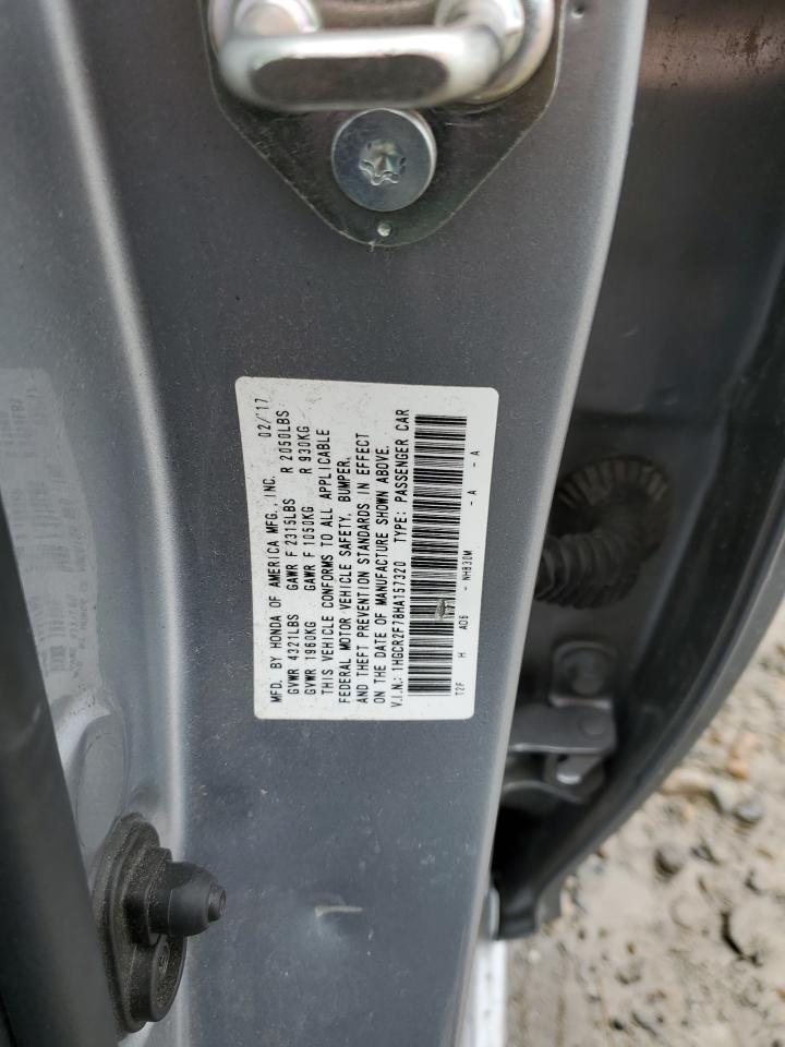 2017 Honda Accord VIN 1HGCR2F78HA157320 Copart auction photo, all over / side damage thumbnail 13