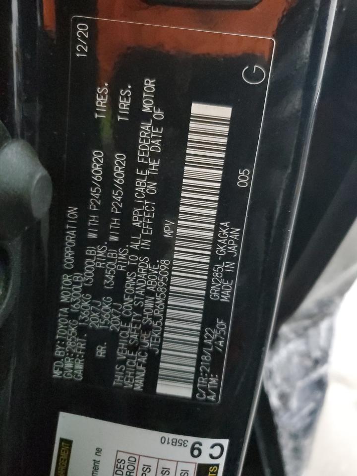 2021 Toyota 4Runner VIN JTEKU5JR6M5895098 Copart auction photo, side / front end damage thumbnail 13