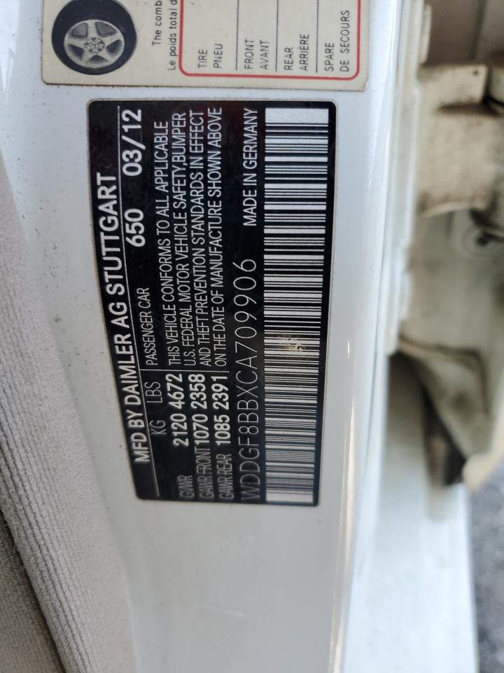 2012 Mercedes-Benz C-klasse VIN WDDGF8BBXCA709906 Copart auction photo, minor dent/scratches / normal wear damage thumbnail 12