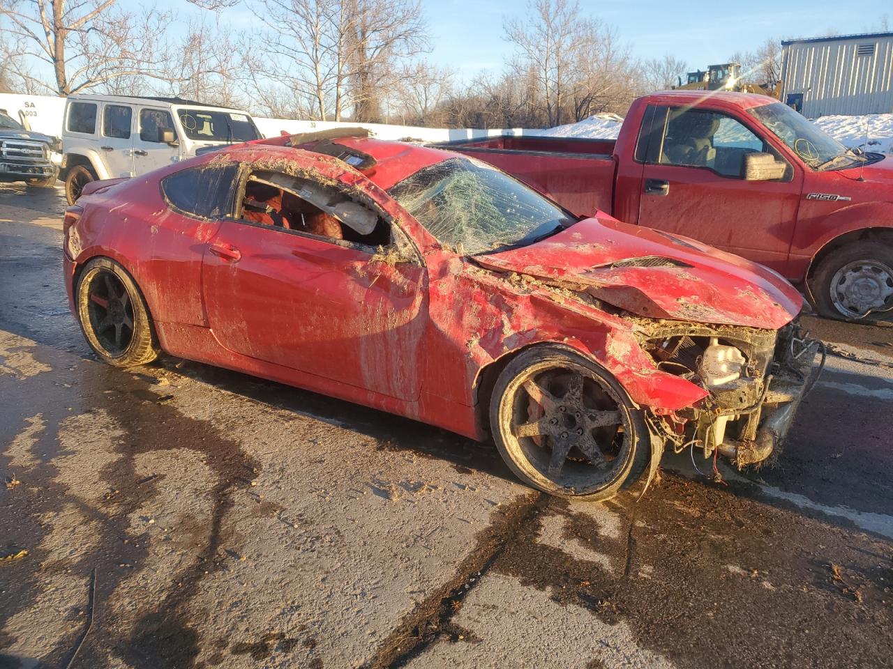 2013 Hyundai Genesis VIN KMHHT6KD5DU081763 Copart auction photo, rollover damage thumbnail 4