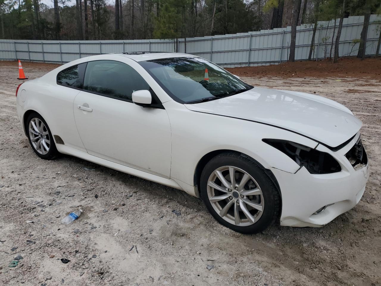 2012 Infiniti G VIN JN1CV6EK6CM422219 Copart auction photo, front end / side damage thumbnail 4