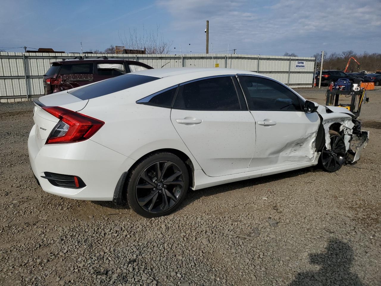 2021 Honda Civic VIN 2HGFC2F82MH542004 Copart auction photo, front end / side damage thumbnail 3