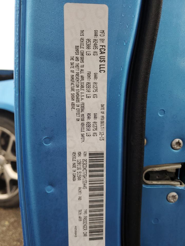 2016 Dodge Charger VIN 2C3CDXCT7GH155445 Copart auction photo, front end damage thumbnail 14