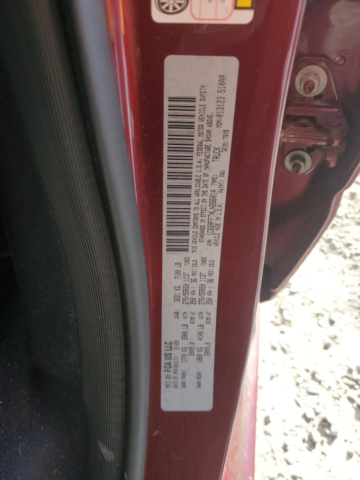 2020 RAM 1500 VIN 1C6SRFFTXLN266014 Copart auction photo, all over / front end damage thumbnail 12
