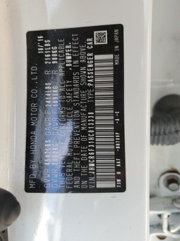 2017 Honda Accord VIN JHMCR6F31HC013338 Copart auction photo, water/flood damage thumbnail 13