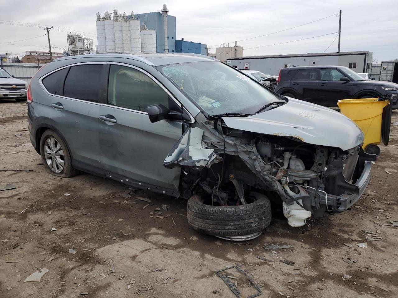 2012 Honda CR-V VIN JHLRM4H76CC007237 Copart auction photo, front end / side damage thumbnail 4