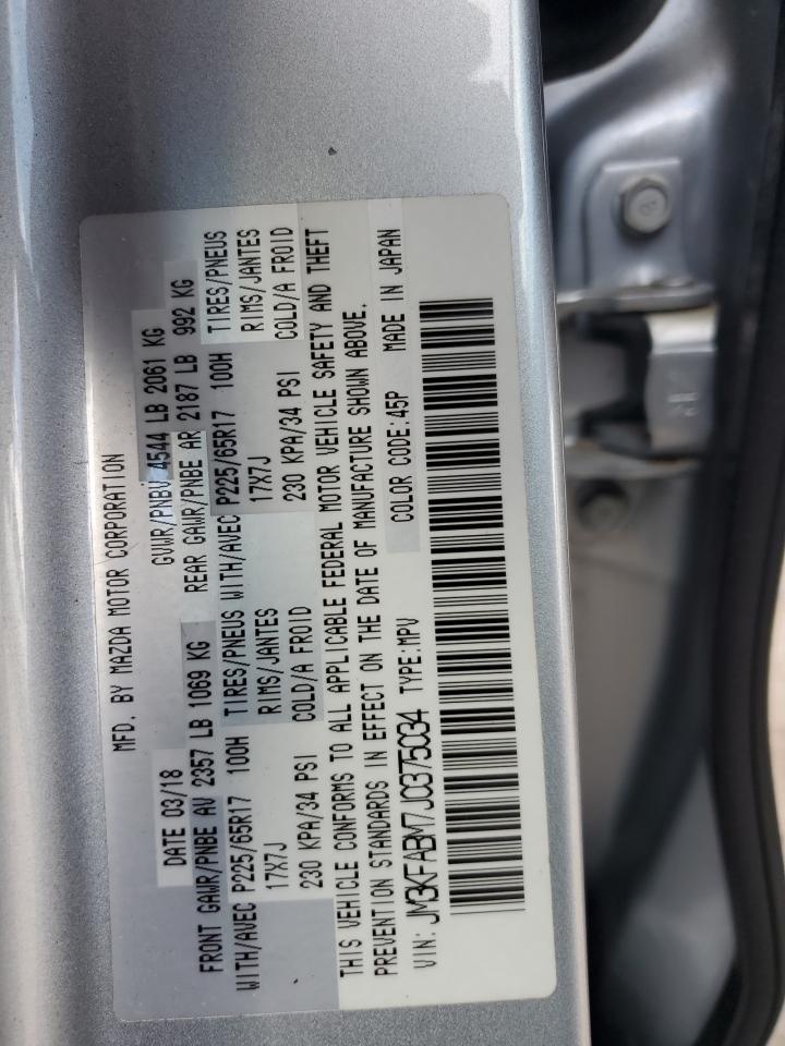 2018 Mazda CX-5 VIN JM3KFABM7J0375034 Copart auction photo, front end damage thumbnail 13
