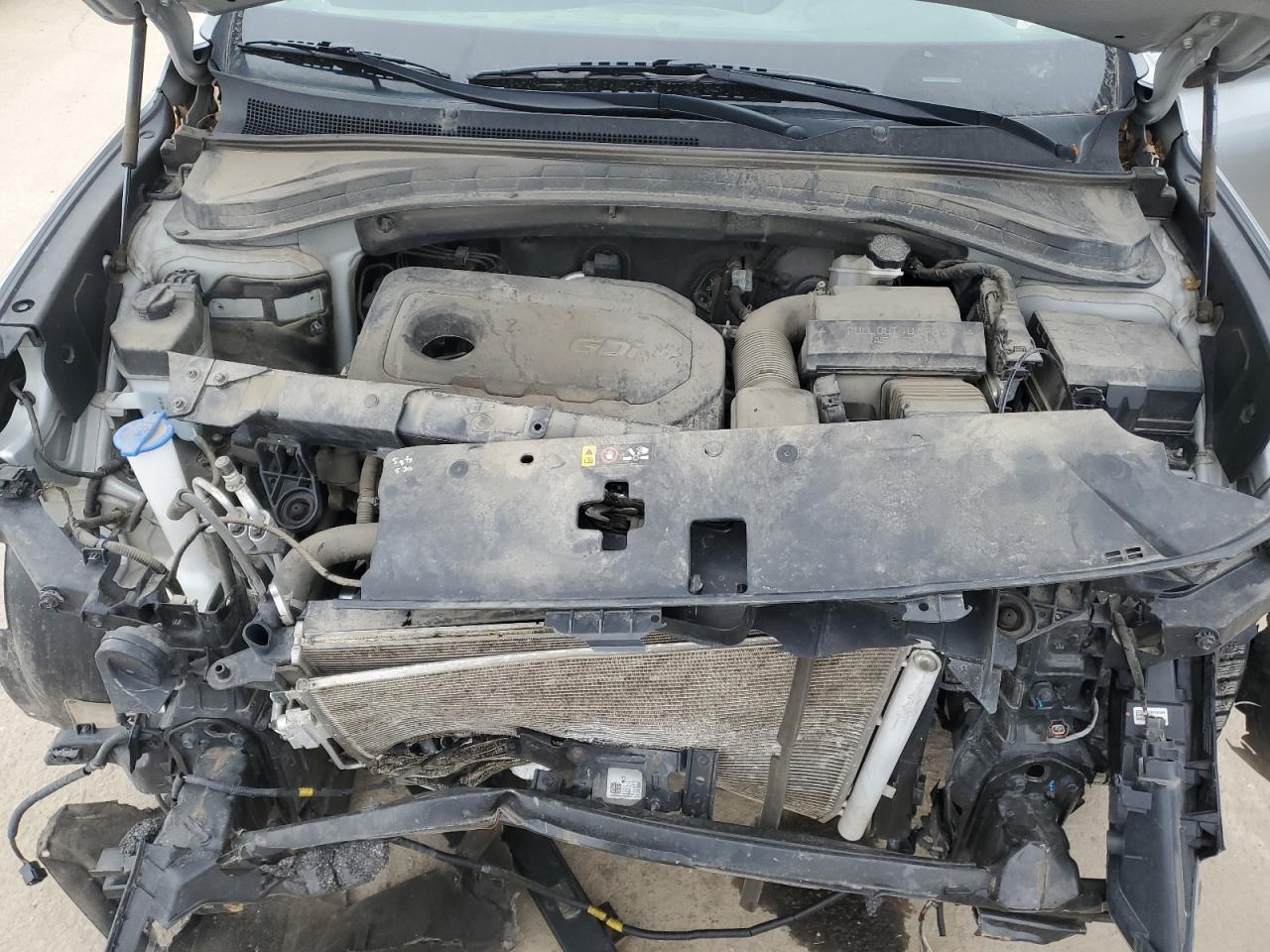 2020 Hyundai Santa Fe VIN 5NMS3CAD0LH250152 Copart auction photo, front end / mechanical damage thumbnail 11