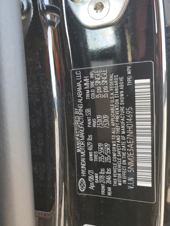 2022 Hyundai Tucson VIN 5NMJE3AE7NH014695 Copart auction photo, front end / minor dent/scratches damage thumbnail 15