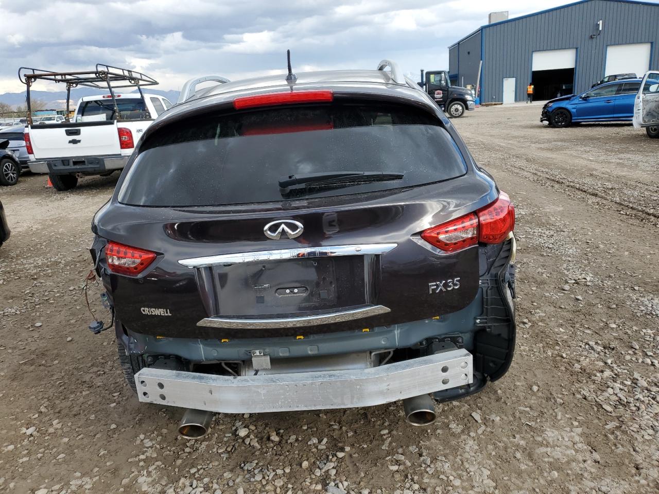 2012 Infiniti FX VIN JN8AS1MW4CM151234 Copart auction photo, rear end damage thumbnail 6