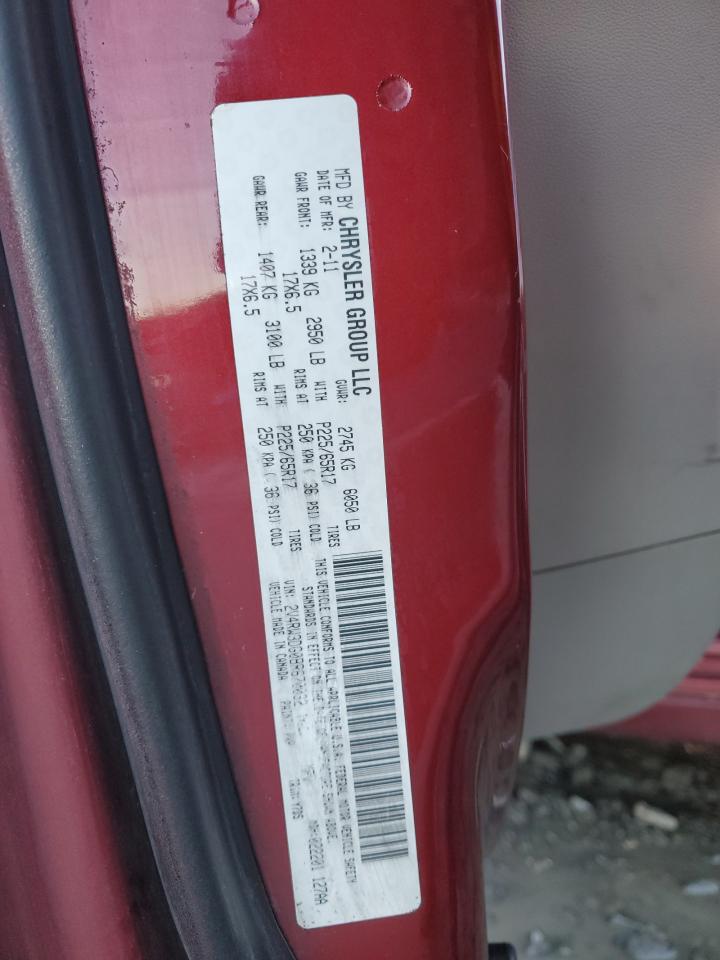 2011 Volkswagen Routan VIN 2V4RW3DG0BR670032 Copart auction photo, all over damage thumbnail 15