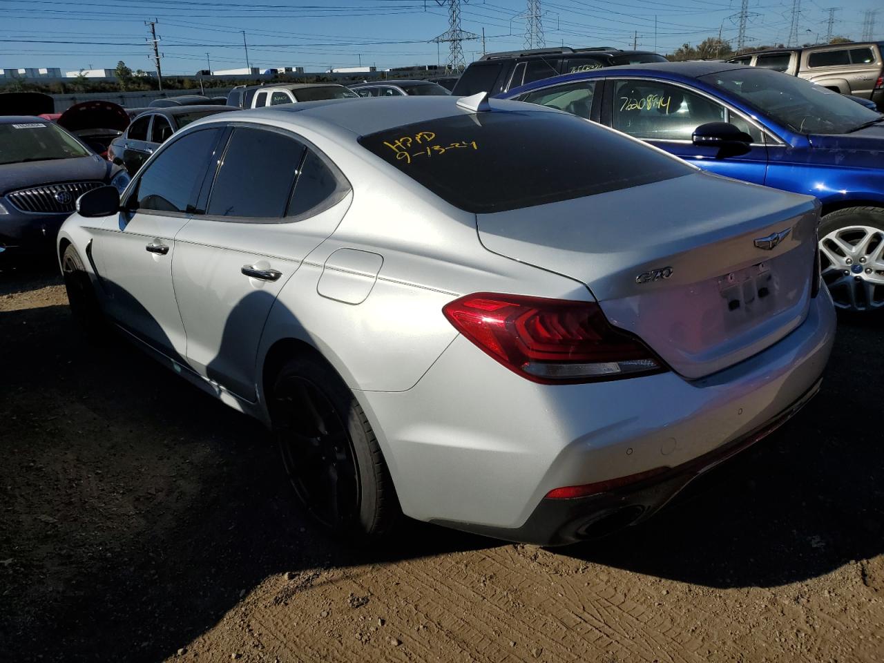 2019 Genesis G70 VIN KMTG34LE1KU014443 Copart auction photo, front end / side damage thumbnail 2