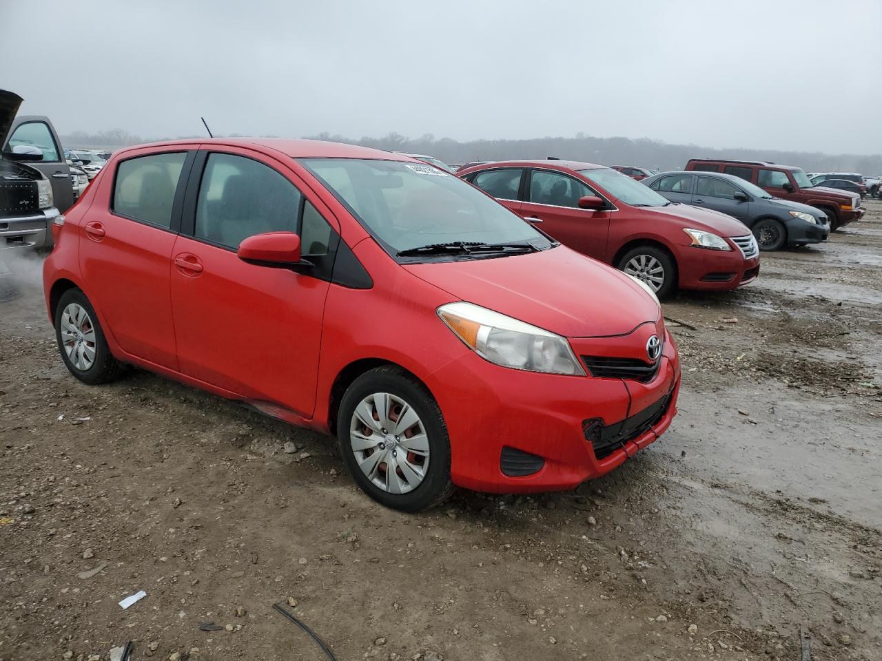 2013 Toyota Yaris VIN JTDKTUD34DD556953 Copart auction photo, front end damage thumbnail 4