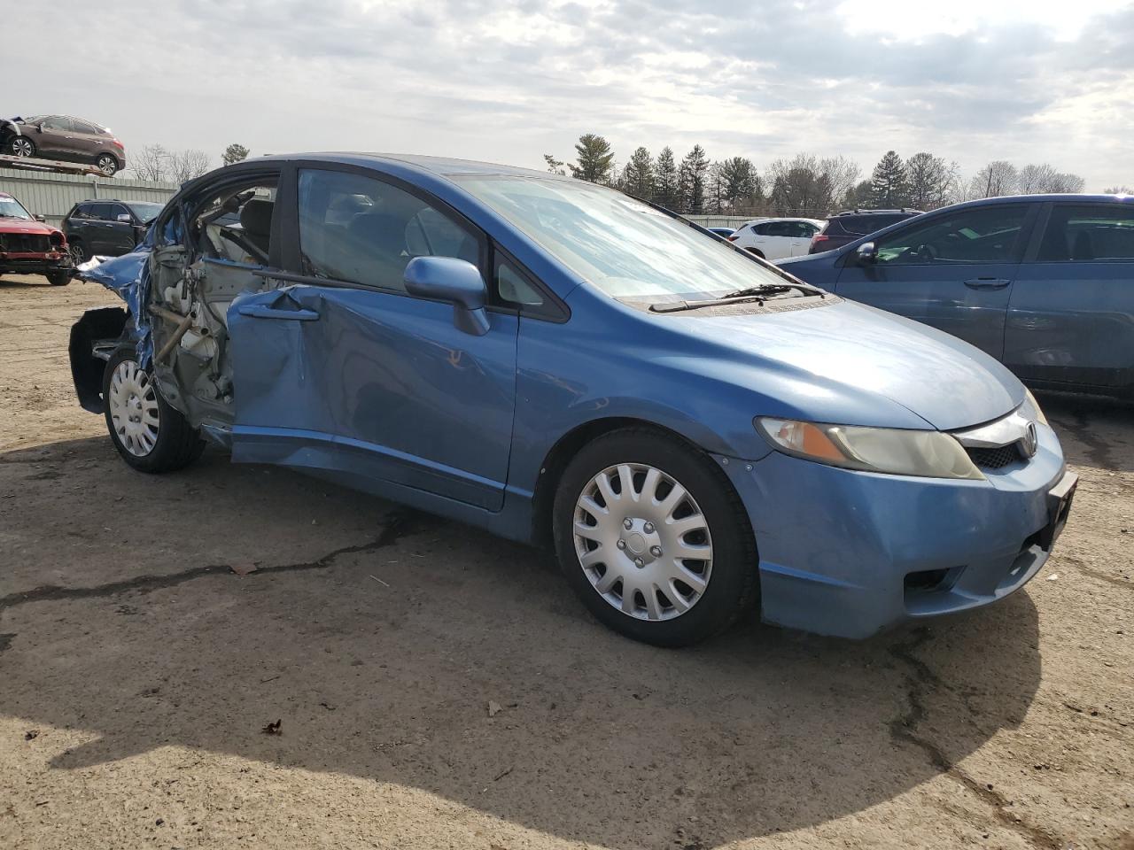 2011 Honda Civic VIN 19XFA1F56BE045468 Copart auction photo, rear end / side damage thumbnail 4