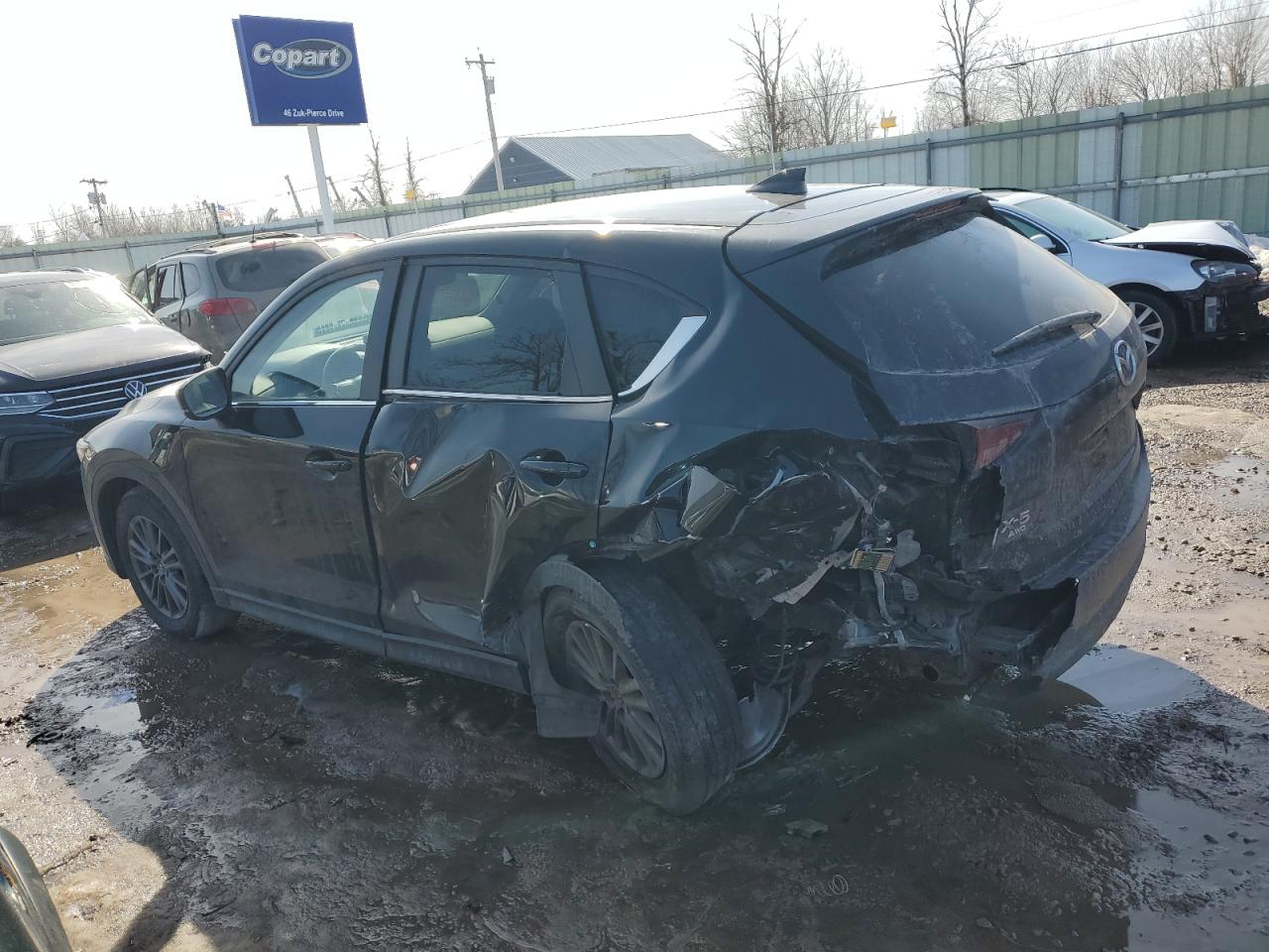 2021 Mazda CX-5 VIN JM3KFBCM7M1399661 Copart auction photo, rear end / side damage thumbnail 2